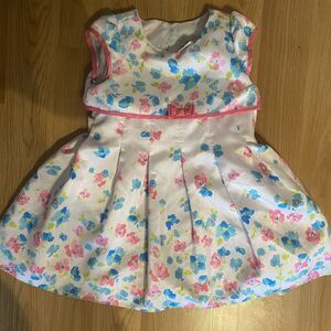 Jona Michelle Girls Dress 4T White Floral Pink Turquoise Easter Spring Occasion